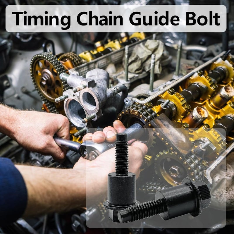 Zzxker Timing Chain Guide Bolt Replaces# 11588522,Steel Engine Timing Chain Guide Screw Fit Saab 9-3 2003 to 2012, Saab 9-5 2010 to 2011,2.4 ecotec,Opel 2.2,Chevy (11588522-4PCS) - Image 2